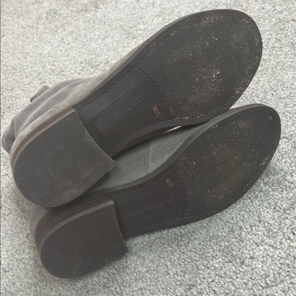 Sole Society Natasha Gray Suede Slouchy Ankle Boots Size 7 - Picture 4 of 6